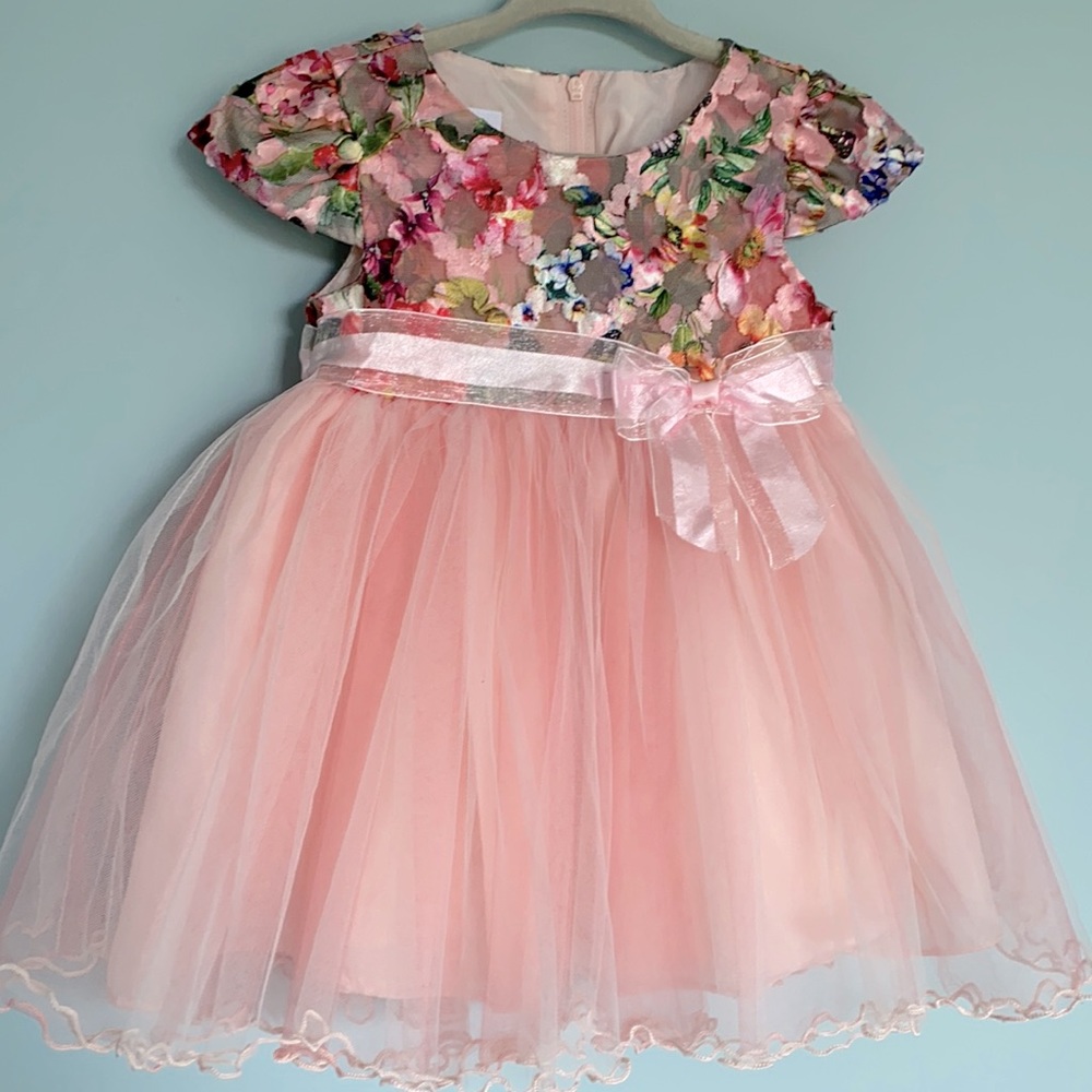Bonnie Baby Girl Floral Party Dress Size 12 Months